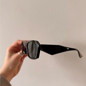 Fashion Nova Black Geometric Sunglasses